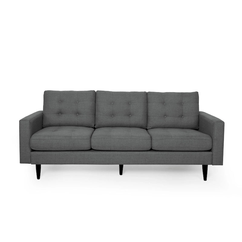 Adderbury modernes 3-Sitzer-Sofa mit Knopfheftung aus Stoff von Christopher Knight Home