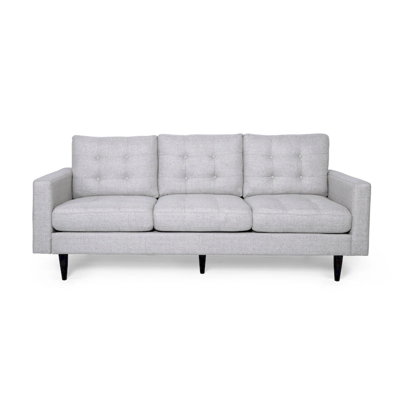 Adderbury modernes 3-Sitzer-Sofa mit Knopfheftung aus Stoff von Christopher Knight Home