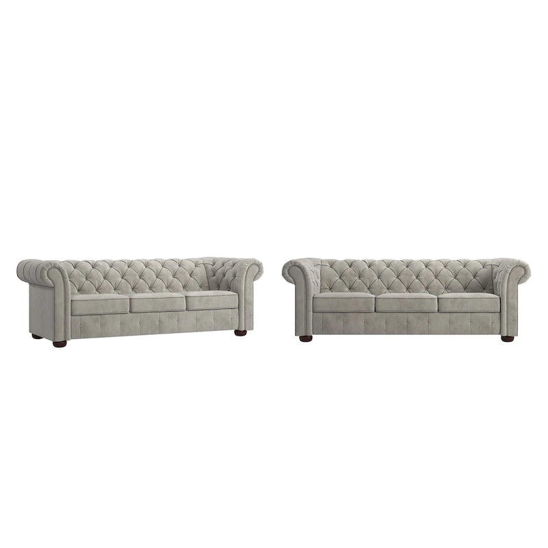 Gdansk Tufted Scroll Arm Chesterfield Sofa