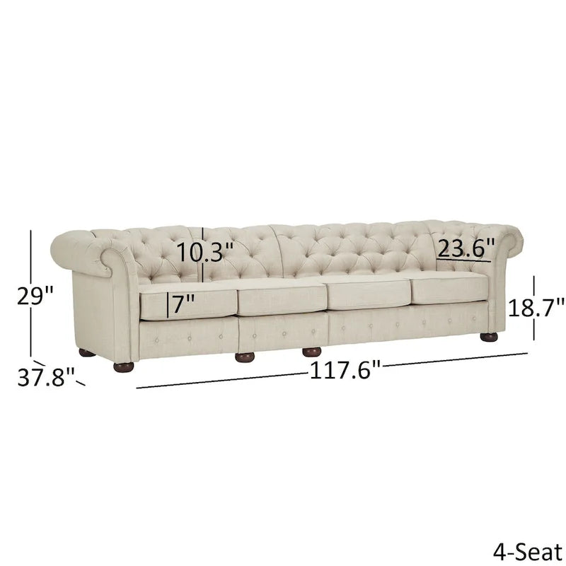 Gdansk 4-Seat Modular Chesterfield Sofa