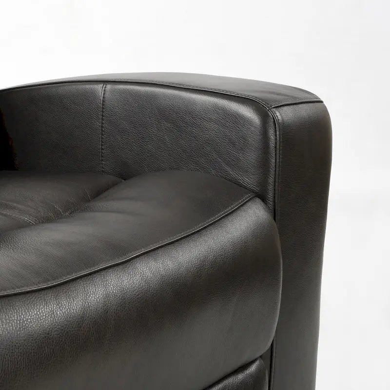 Genuine Leather Power Reclining 4-Seat Sofa For Living Room with Console, USB Port, Adjustable Headrest