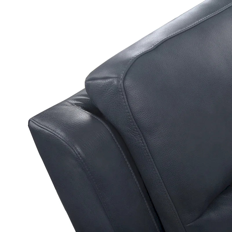 Genuine Leather Power Reclining 4-Seat Sofa For Living Room with Console, USB Port, Adjustable Headrest
