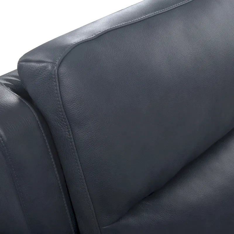 Genuine Leather Power Reclining 4-Seat Sofa For Living Room with Console, USB Port, Adjustable Headrest