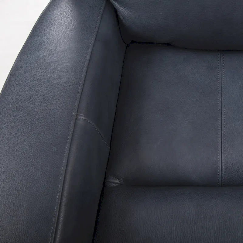 Genuine Leather Power Reclining 4-Seat Sofa For Living Room with Console, USB Port, Adjustable Headrest
