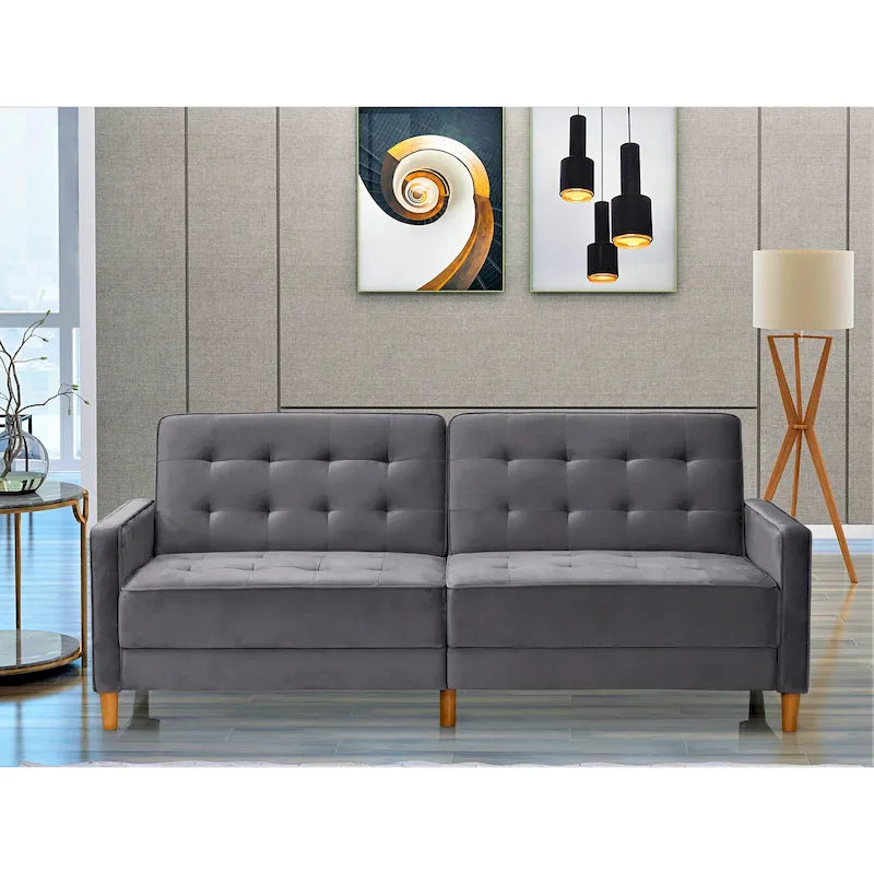 Jonathan Tufted Velvet Sofa Bed Sleeper