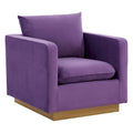 Nervo Velvet Modern Single Seater Sofa, poltrona accentata con base quadrata in acciaio inossidabile dorato per soggiorno e camera da letto - 32.67