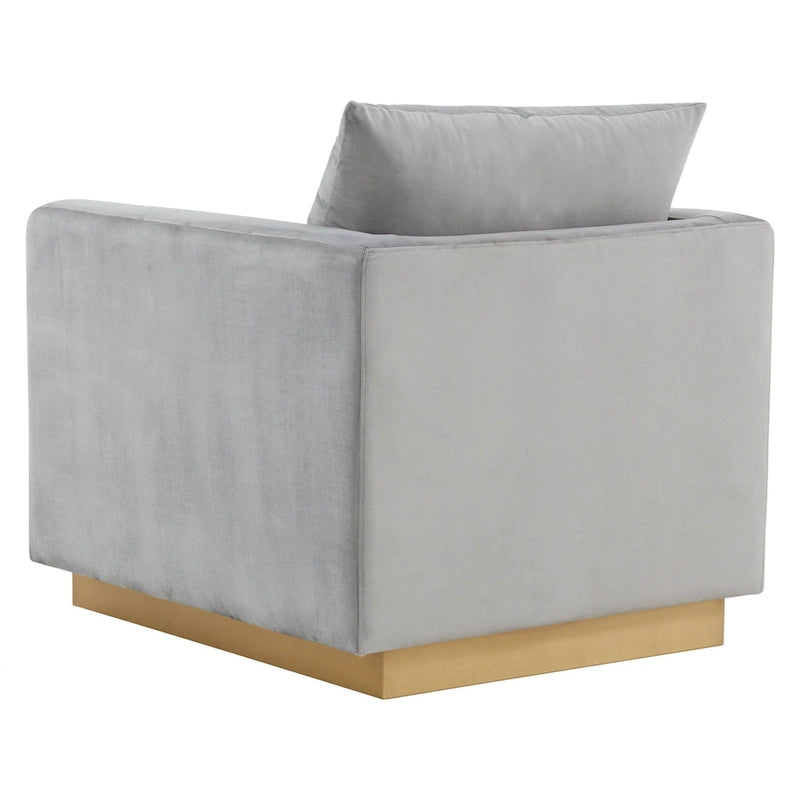 Nervo Velvet Modern Single Seater Sofa, poltrona accentata con base quadrata in acciaio inossidabile dorato per soggiorno e camera da letto - 32.67