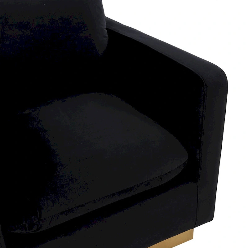 Nervo Velvet Modern Single Seater Sofa, poltrona accentata con base quadrata in acciaio inossidabile dorato per soggiorno e camera da letto - 32.67