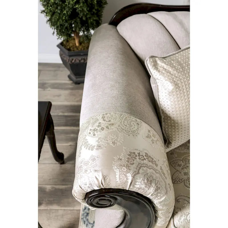 Dikic Traditional Chenille Upholstered Sofa by Furniture of America