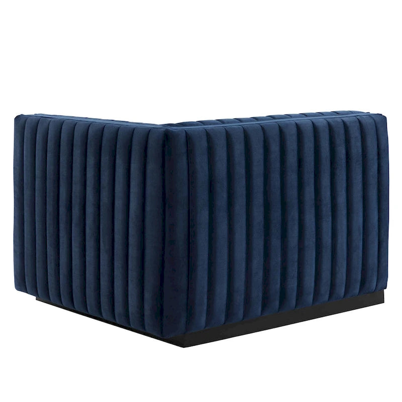 Conjure Channel Tufted Performance Velvet 4-Piece Sofa