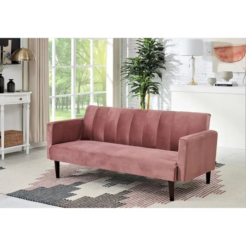 Container Furniture Srtip Convertible Velvet Sofa Bed