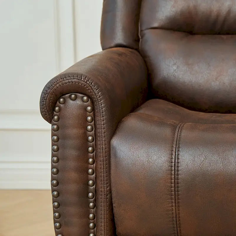 Divanetto Reclinabile Elettrico con Poggiatesta Regolabile Schienale Alto Borchie Decorative