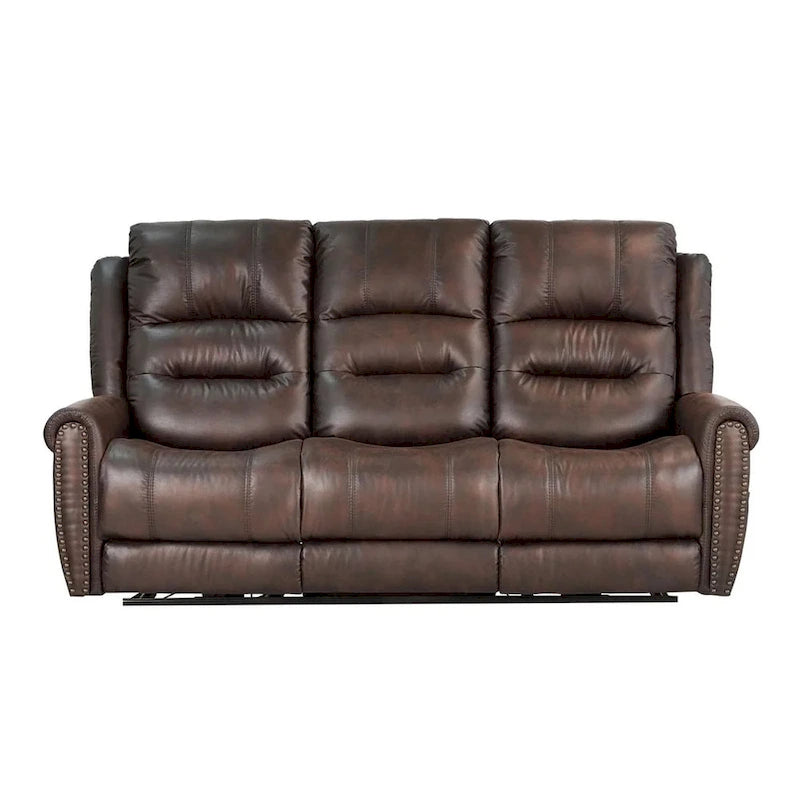 Divanetto Reclinabile Elettrico con Poggiatesta Regolabile Schienale Alto Borchie Decorative