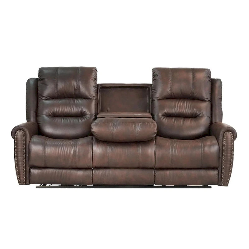 Divanetto Reclinabile Elettrico con Poggiatesta Regolabile Schienale Alto Borchie Decorative