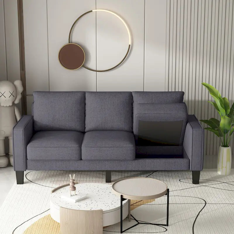 Modern Living Room Furniture Sofa in Beige Fabric