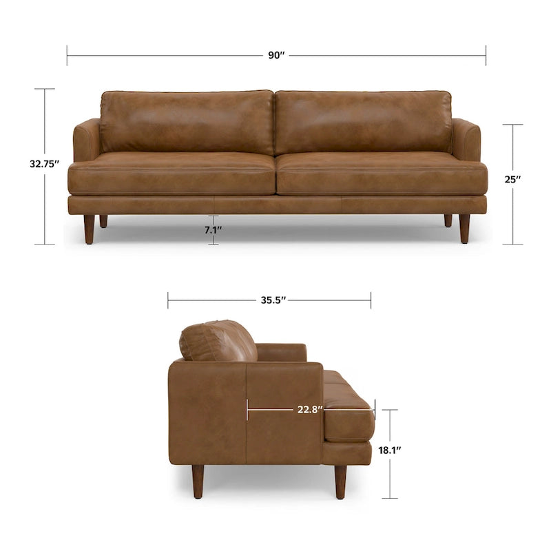 WYNDENHALL Chloris 90 inch Wide Mid-Century Modern Sofa