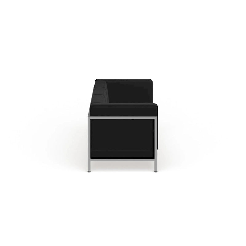 Divano modulare LeatherSoft con seduta trapuntata capitonné e struttura di contenimento - 79L x 28.75P x 27.25H