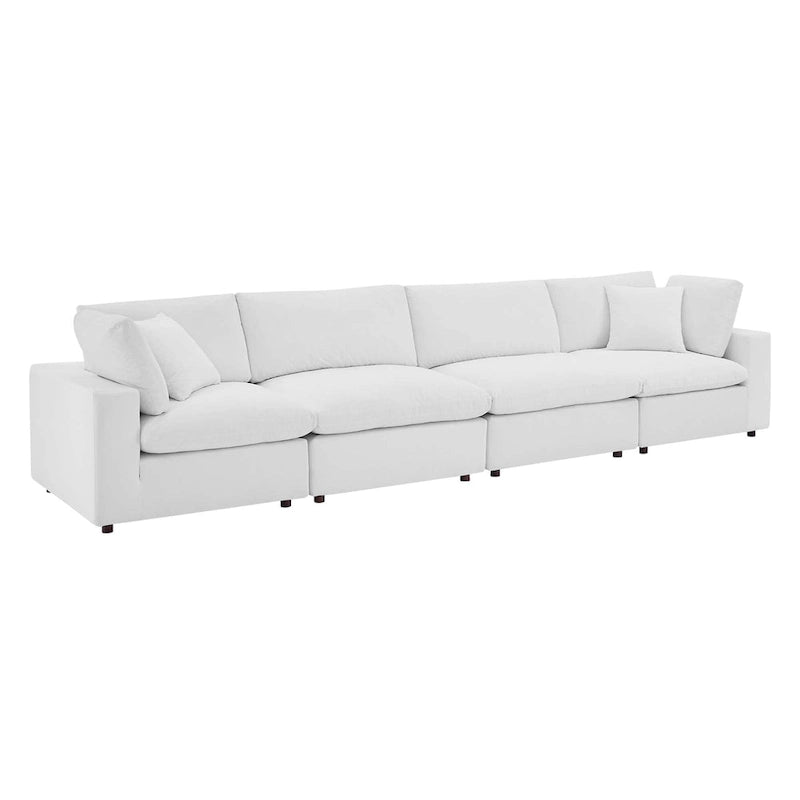 Commix überfülltes 4-Sitzer-Sofa aus Performance-Samt mit Daunenfüllung