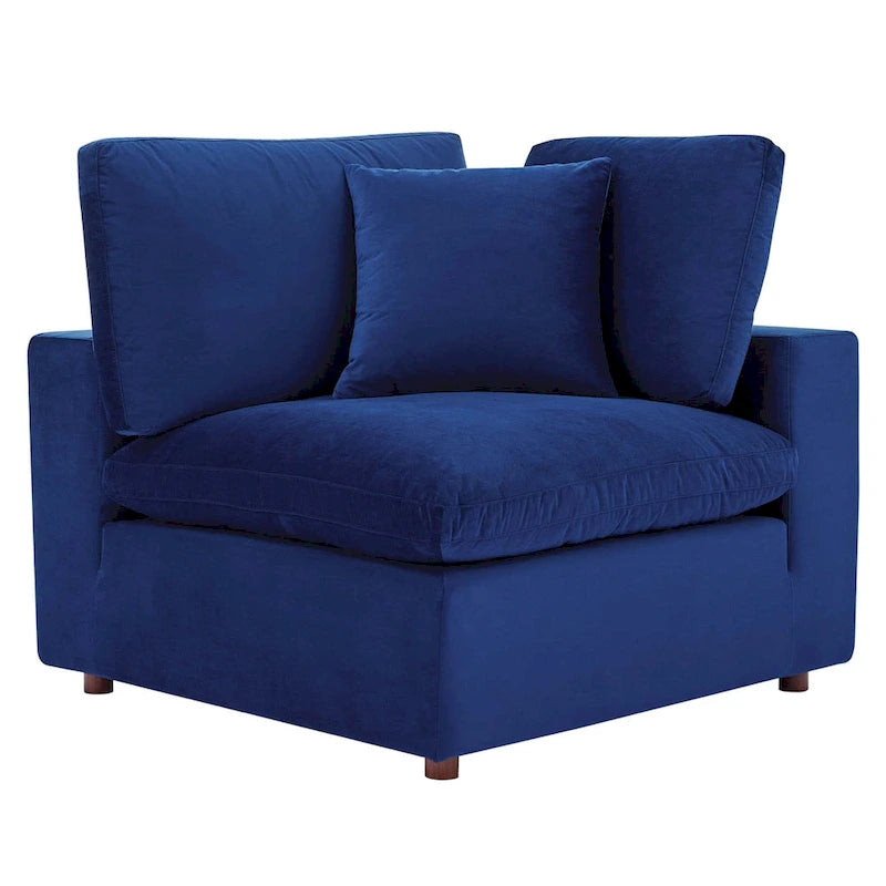 Commix überfülltes 4-Sitzer-Sofa aus Performance-Samt mit Daunenfüllung