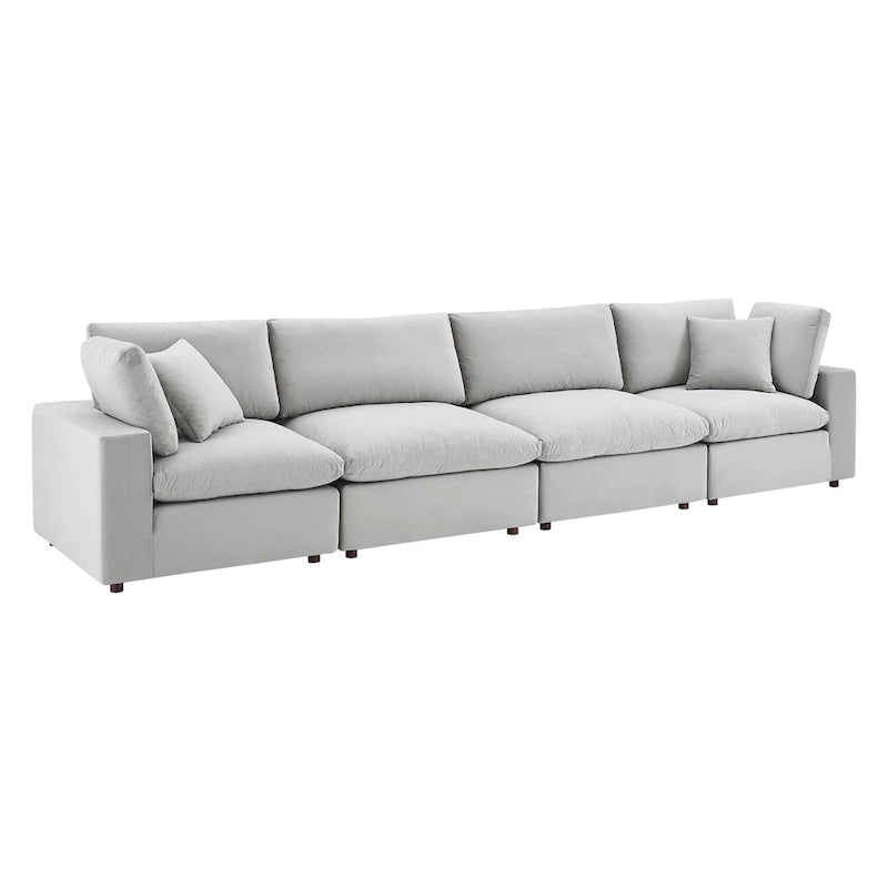 Commix überfülltes 4-Sitzer-Sofa aus Performance-Samt mit Daunenfüllung