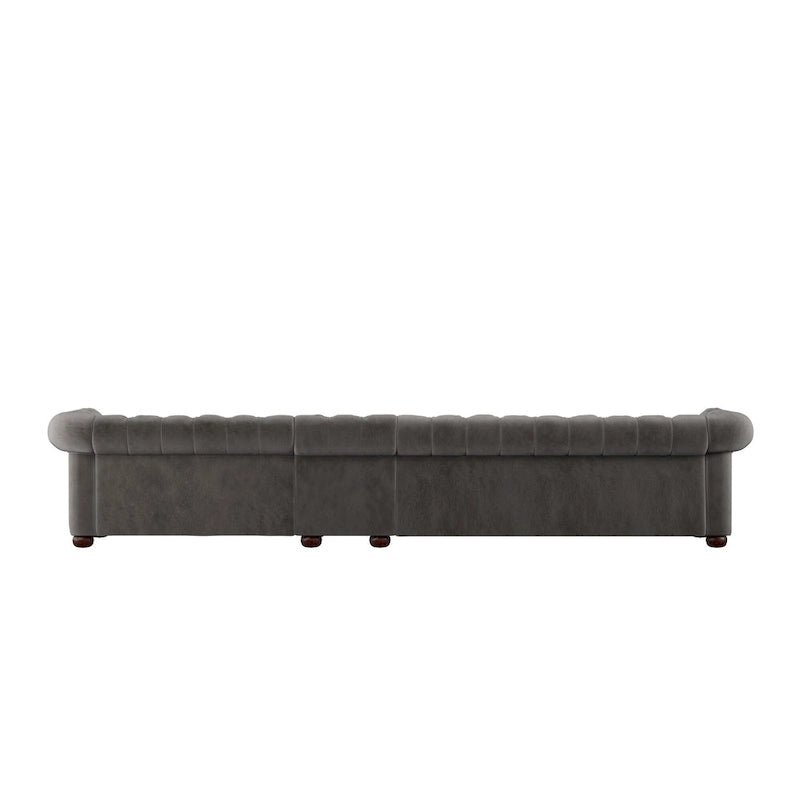 Knightsbridge Grey Extra Long Chesterfield Sofa by iNSPIRE Q Artisan