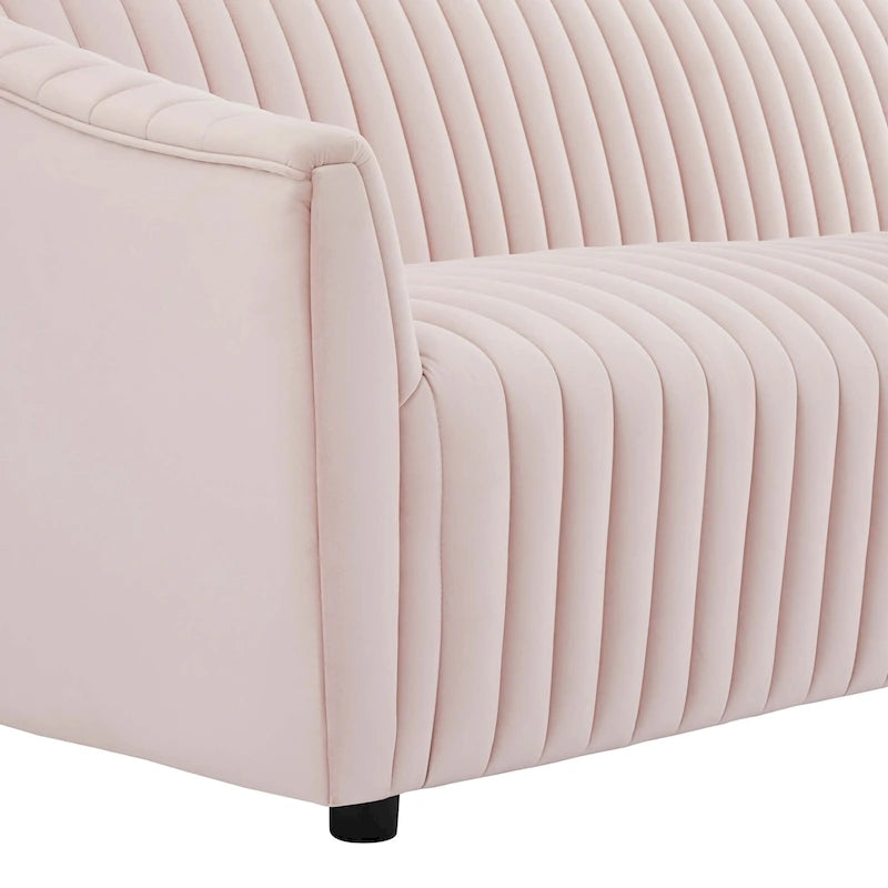 Divano con Canali Trapuntati in Velluto Performance Announce