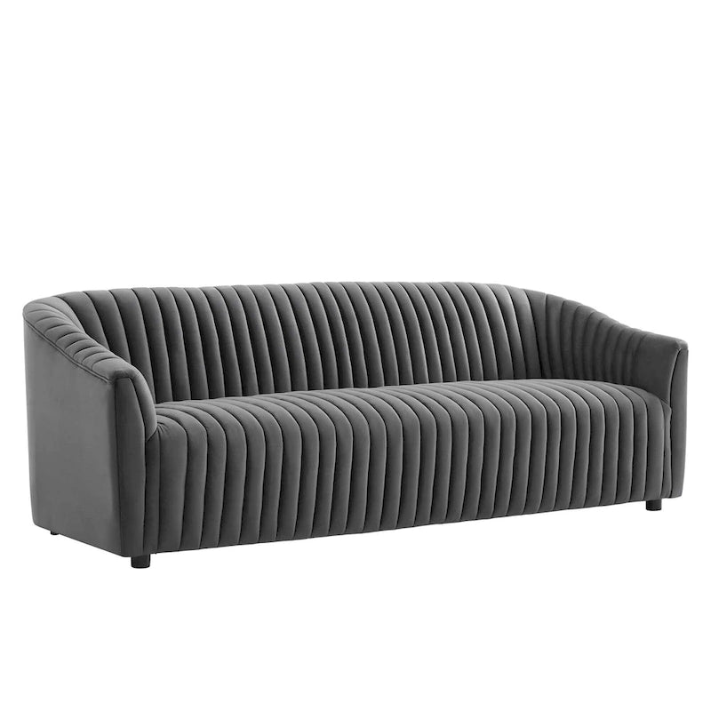 Divano con Canali Trapuntati in Velluto Performance Announce