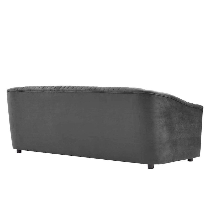 Divano con Canali Trapuntati in Velluto Performance Announce