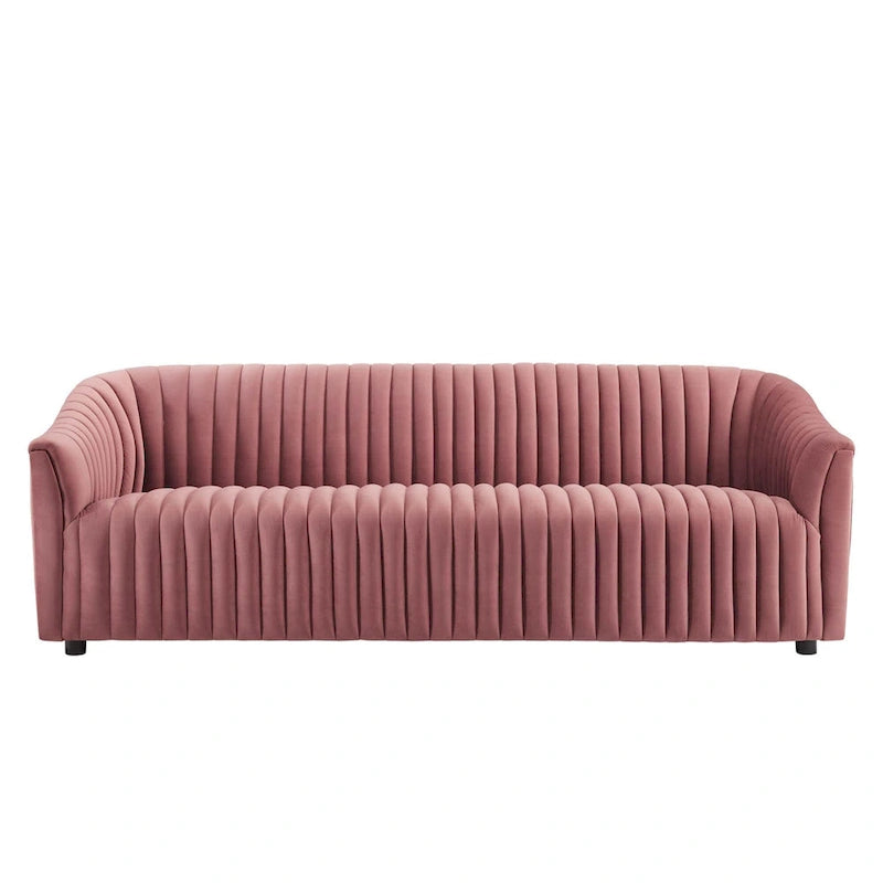 Divano con Canali Trapuntati in Velluto Performance Announce