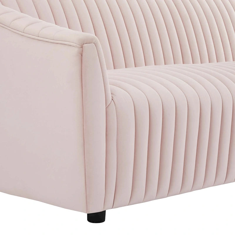 Divano con Canali Trapuntati in Velluto Performance Announce