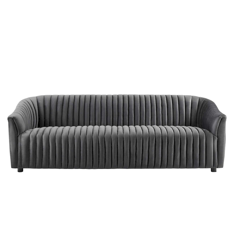 Divano con Canali Trapuntati in Velluto Performance Announce