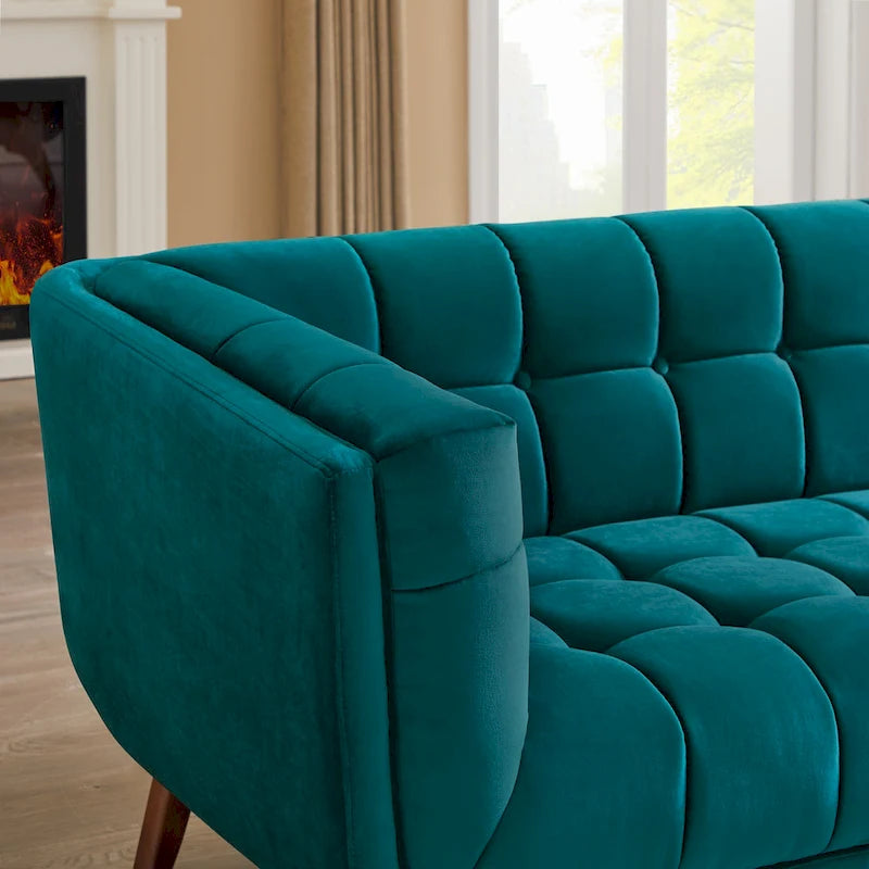 Divano Confor Modern Chesterfield in Velluto per Soggiorno