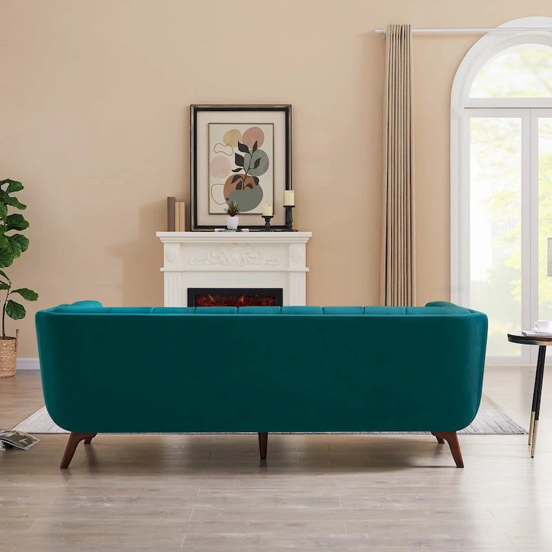 Divano Confor Modern Chesterfield in Velluto per Soggiorno