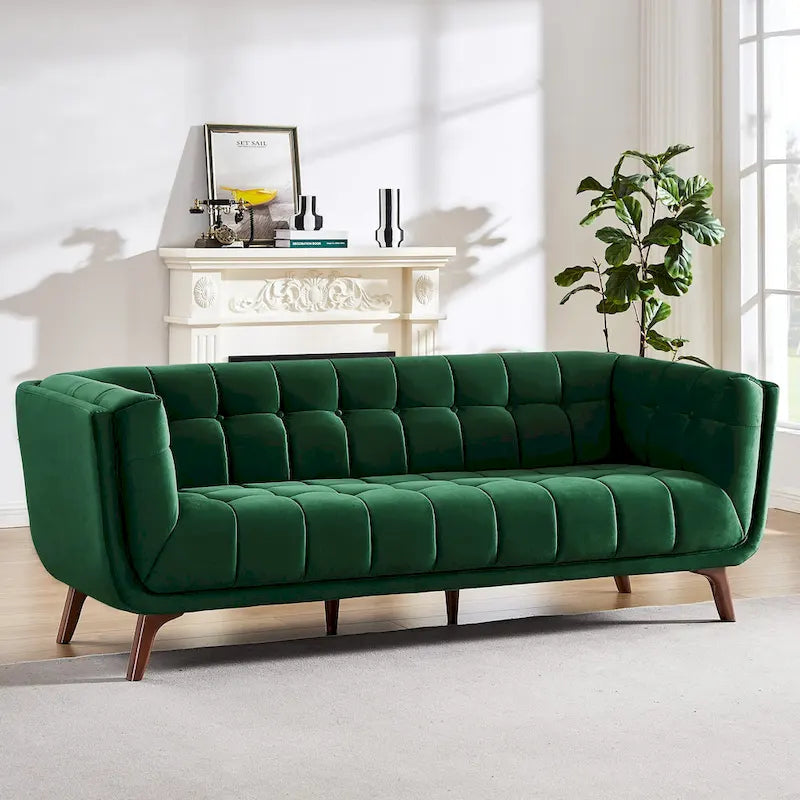 Divano Confor Modern Chesterfield in Velluto per Soggiorno