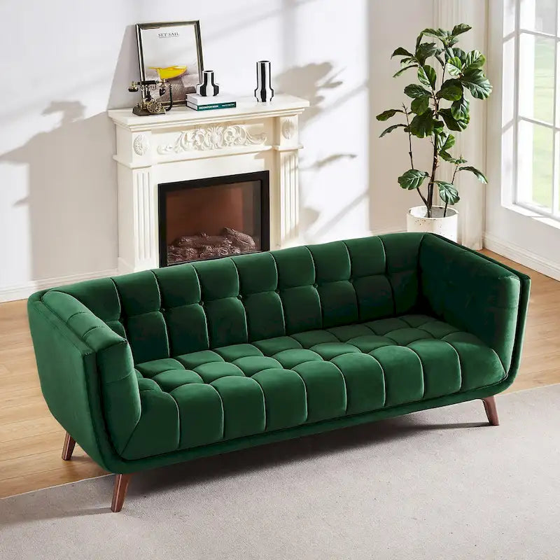 Divano Confor Modern Chesterfield in Velluto per Soggiorno