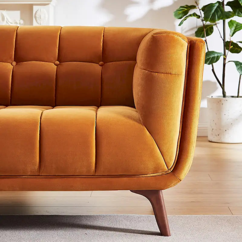 Divano Confor Modern Chesterfield in Velluto per Soggiorno