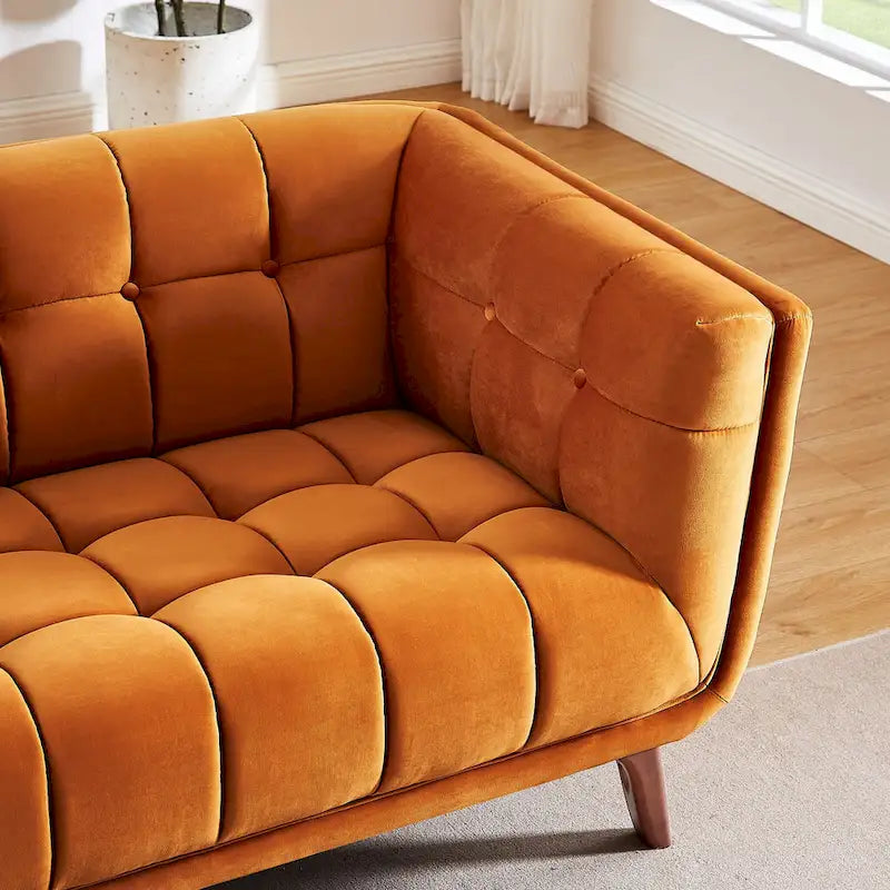 Divano Confor Modern Chesterfield in Velluto per Soggiorno
