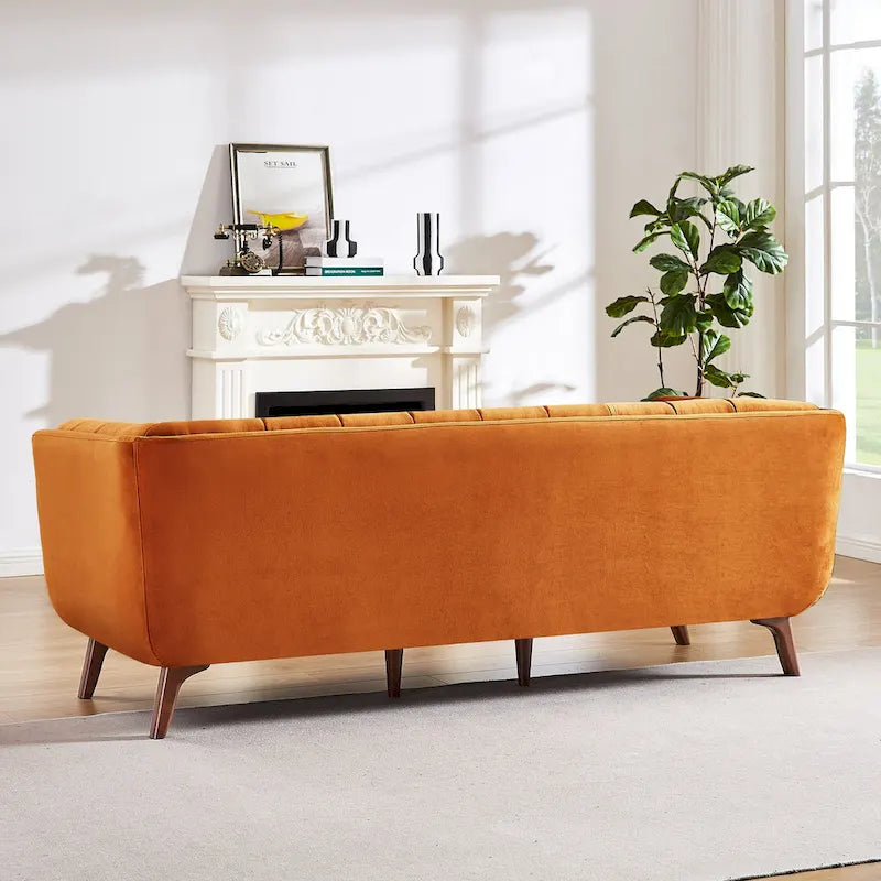 Divano Confor Modern Chesterfield in Velluto per Soggiorno