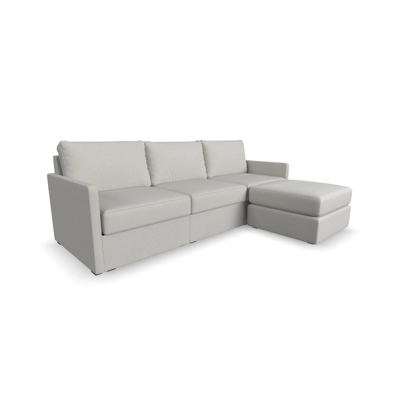 Divano modulare imbottito Flex 99 con pouf poggiapiedi paracolpi - 101 x 35 x 37