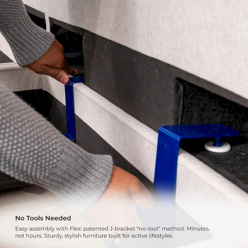 Divano modulare imbottito Flex 99 con pouf poggiapiedi paracolpi - 101 x 35 x 37
