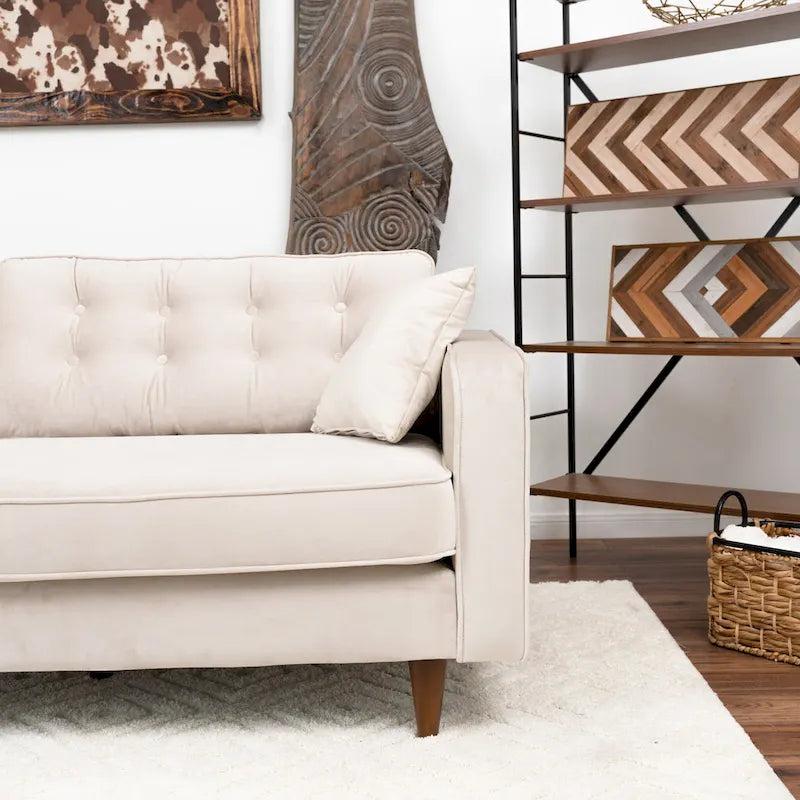 Orion Mid Century Modern Furniture Style Velvet Living Room Couch
