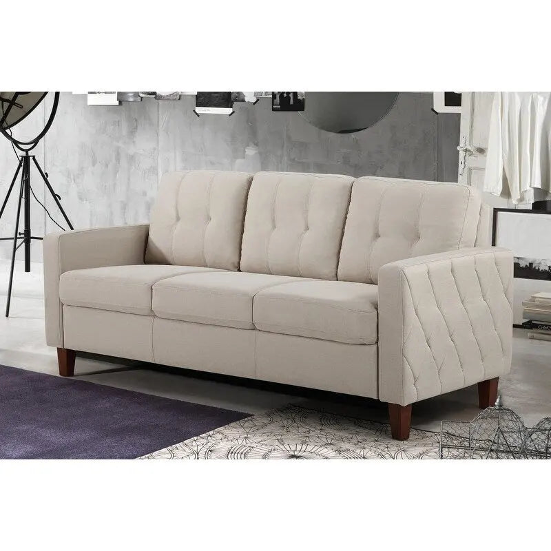 Divano imbottito trapuntato Rossetti Mid-Century