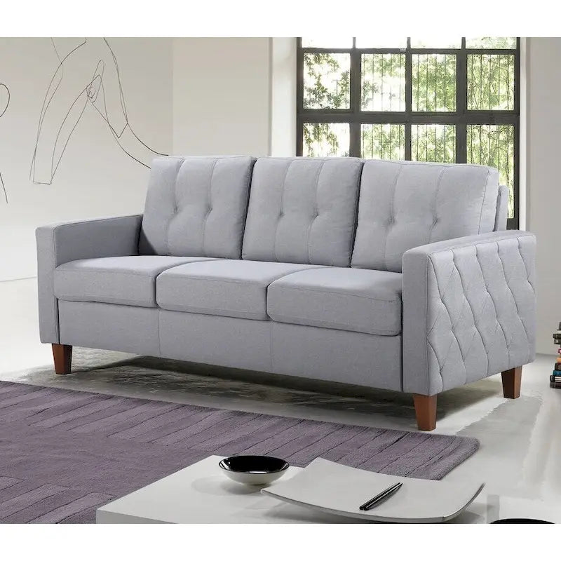 Divano imbottito trapuntato Rossetti Mid-Century