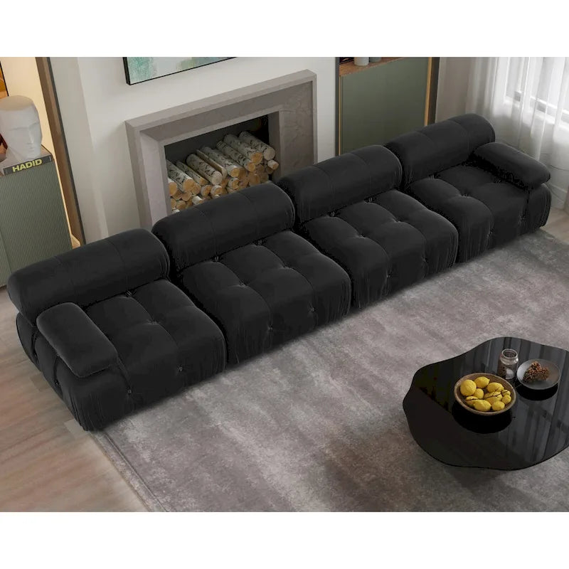 Divano componibile modulare convertibile 138, divano sezionale ampio a 4 posti di lusso moderno per soggiorno, camera da letto, ufficio, appartamento