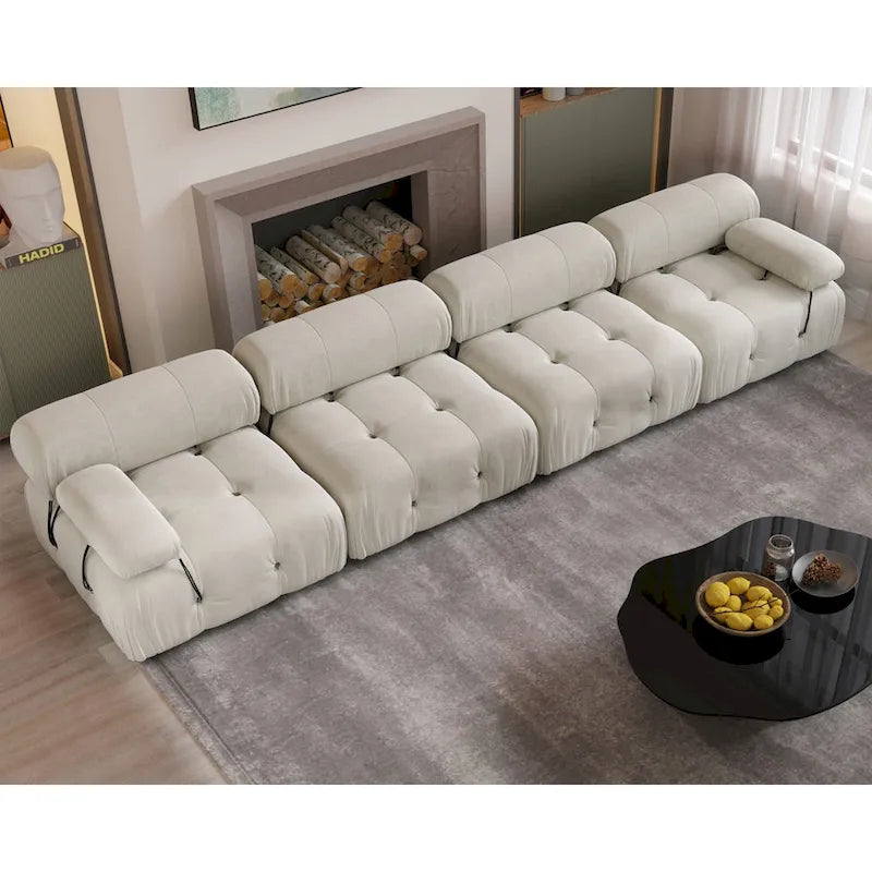 Divano componibile modulare convertibile 138, divano sezionale ampio a 4 posti di lusso moderno per soggiorno, camera da letto, ufficio, appartamento