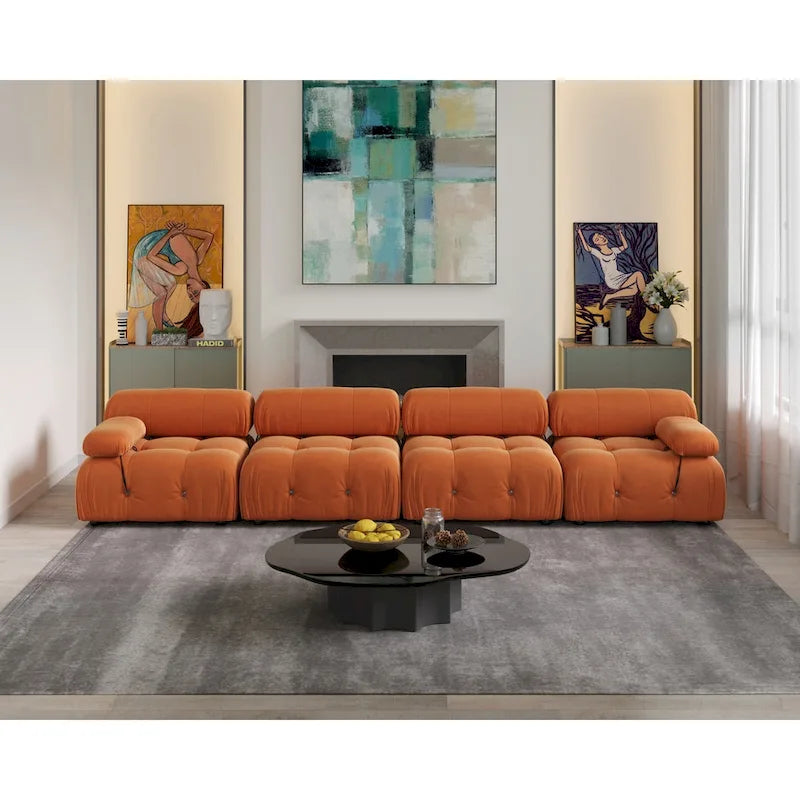 Divano componibile modulare convertibile 138, divano sezionale ampio a 4 posti di lusso moderno per soggiorno, camera da letto, ufficio, appartamento