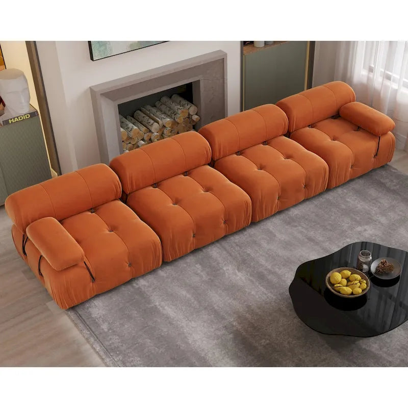 Divano componibile modulare convertibile 138, divano sezionale ampio a 4 posti di lusso moderno per soggiorno, camera da letto, ufficio, appartamento