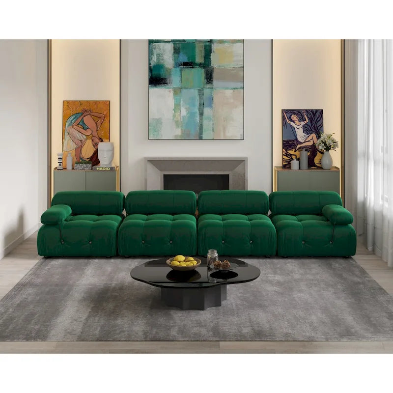 Divano componibile modulare convertibile 138, divano sezionale ampio a 4 posti di lusso moderno per soggiorno, camera da letto, ufficio, appartamento