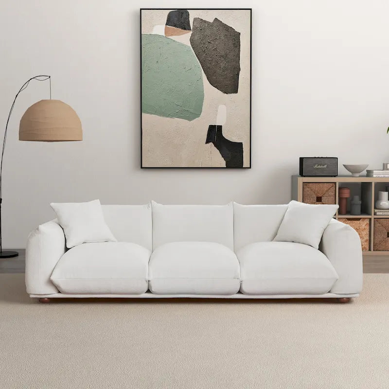 Arten luxuriöses Sofa im Mid-Century-Stil aus Bouclé/Samt