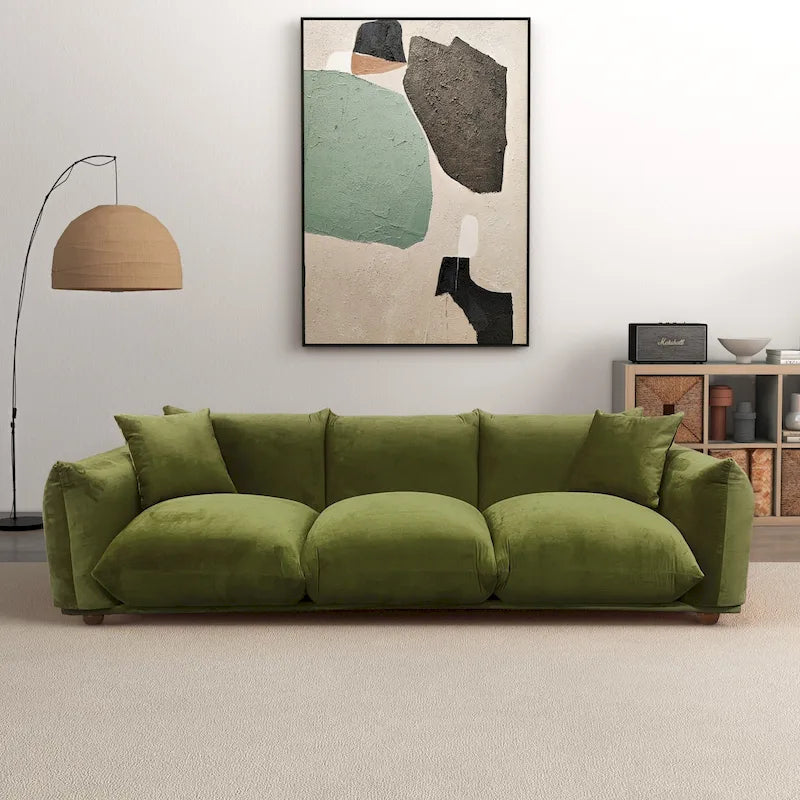 Arten luxuriöses Sofa im Mid-Century-Stil aus Bouclé/Samt